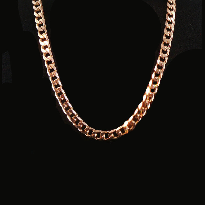Vintage Gents Solid Curb Link Chain Weighing 55.9g in 9ct Yellow Gold