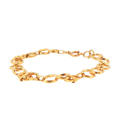 11.5g Ladies Round & Twist Style Link Bracelet Weighing in 9ct Yellow Gold