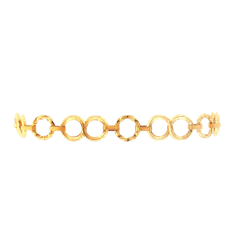 11.5g Ladies Round & Twist Style Link Bracelet Weighing in 9ct Yellow Gold