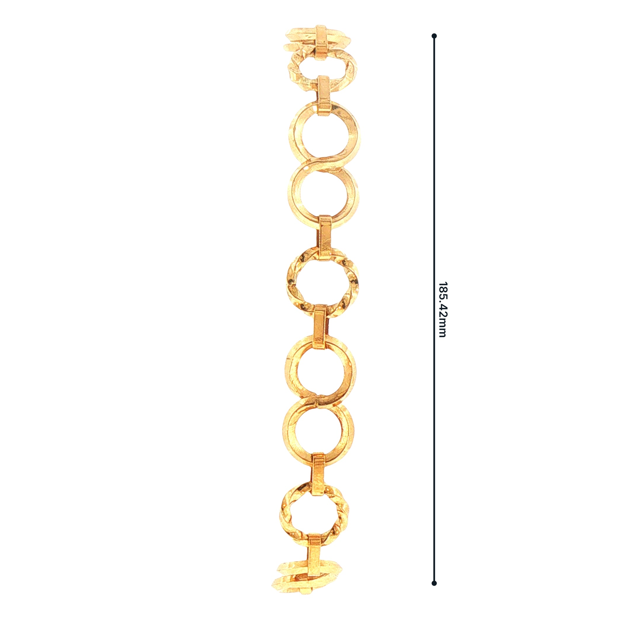 11.5g Ladies Round & Twist Style Link Bracelet Weighing in 9ct Yellow Gold