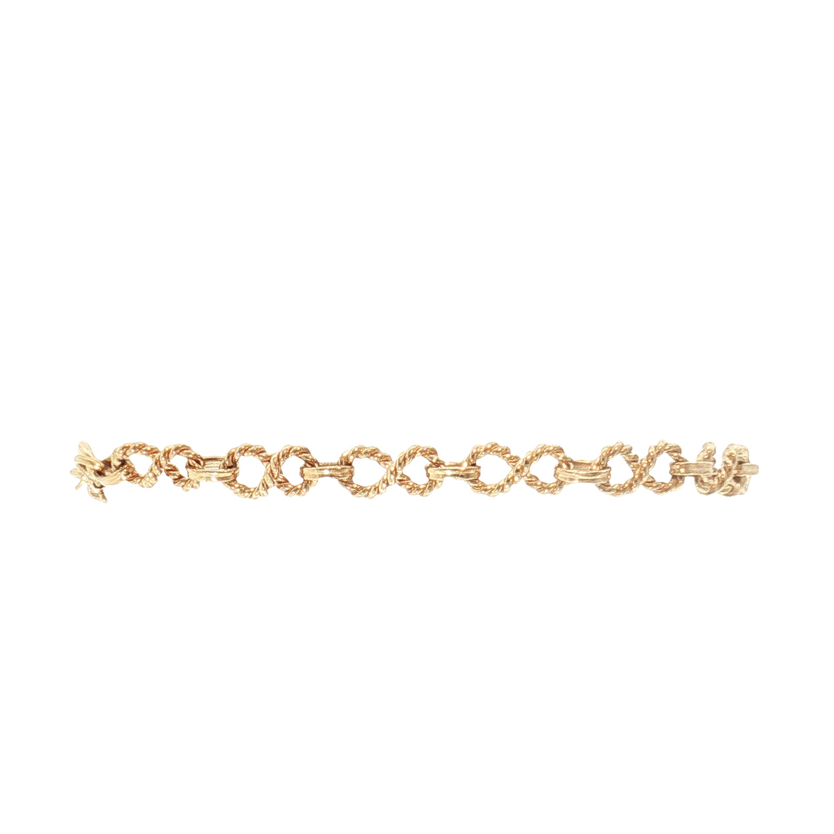 Ladies Infinity Style Knot Solid Link Bracelet Weighing 7.5g in 9ct Yellow Gold