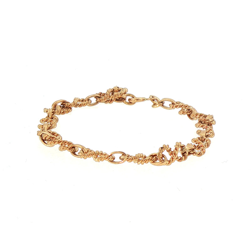 Ladies Infinity Style Knot Solid Link Bracelet Weighing 7.5g in 9ct Yellow Gold