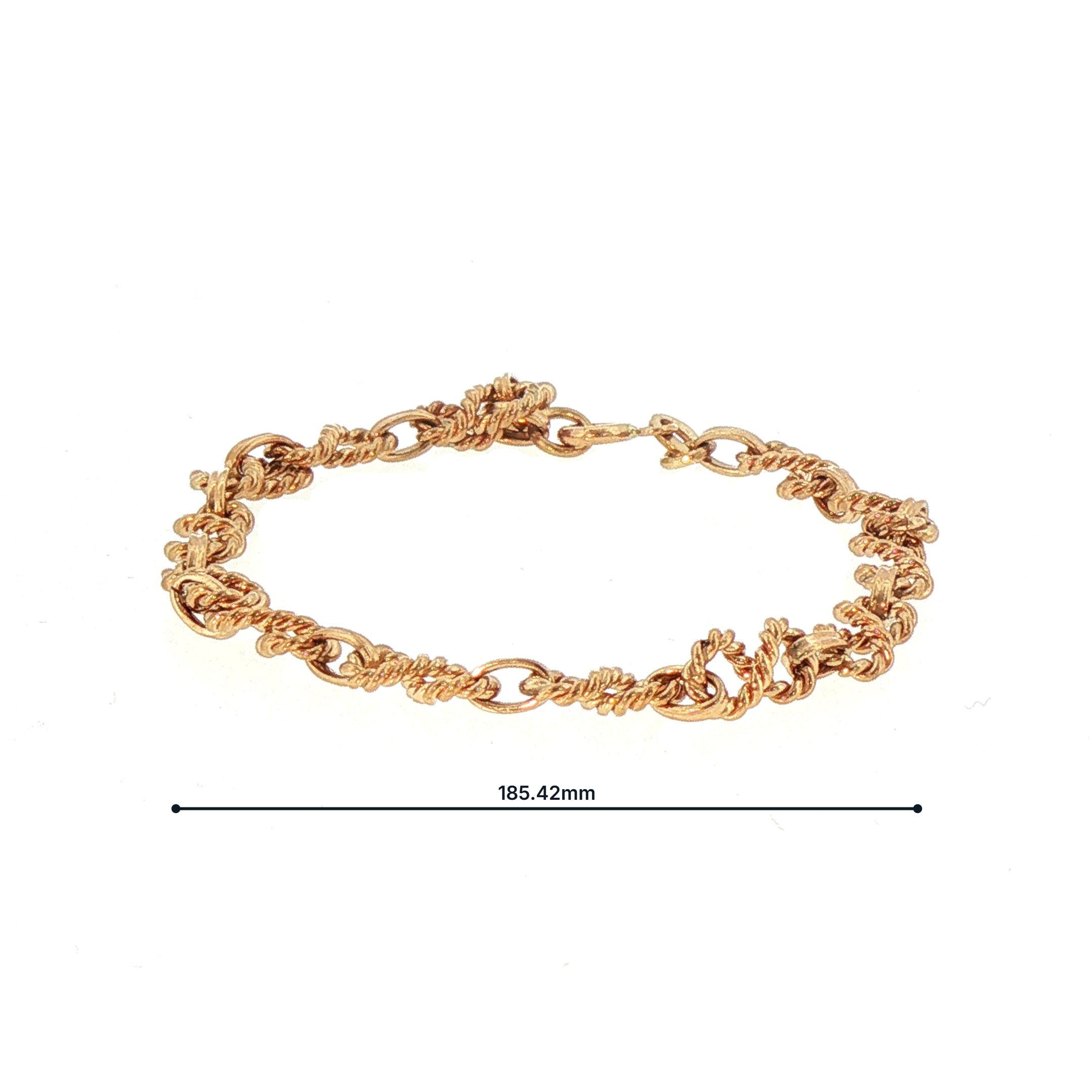 Ladies Infinity Style Knot Solid Link Bracelet Weighing 7.5g in 9ct Yellow Gold