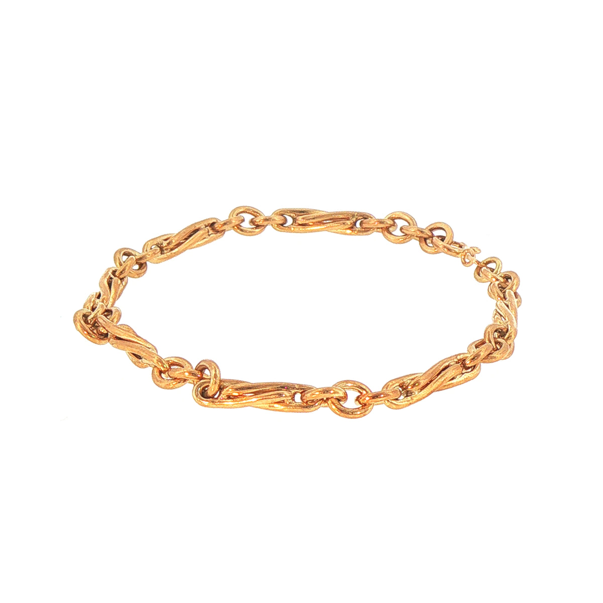 Vintage Ladies Solid Fancy Link Bracelet Weighting 10.4 Grams in 9ct Yellow Gold