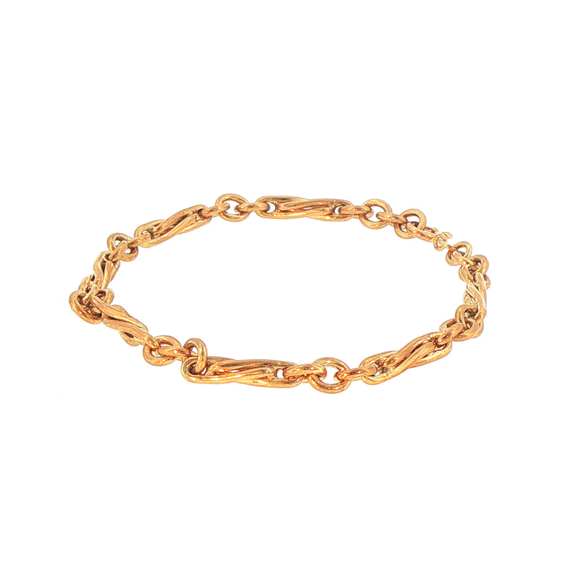 Vintage Ladies Solid Fancy Link Bracelet Weighting 10.4 Grams in 9ct Yellow Gold