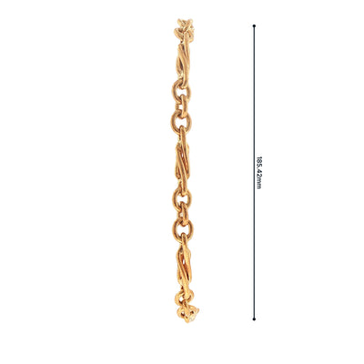 Vintage Ladies Solid Fancy Link Bracelet Weighting 10.4 Grams in 9ct Yellow Gold