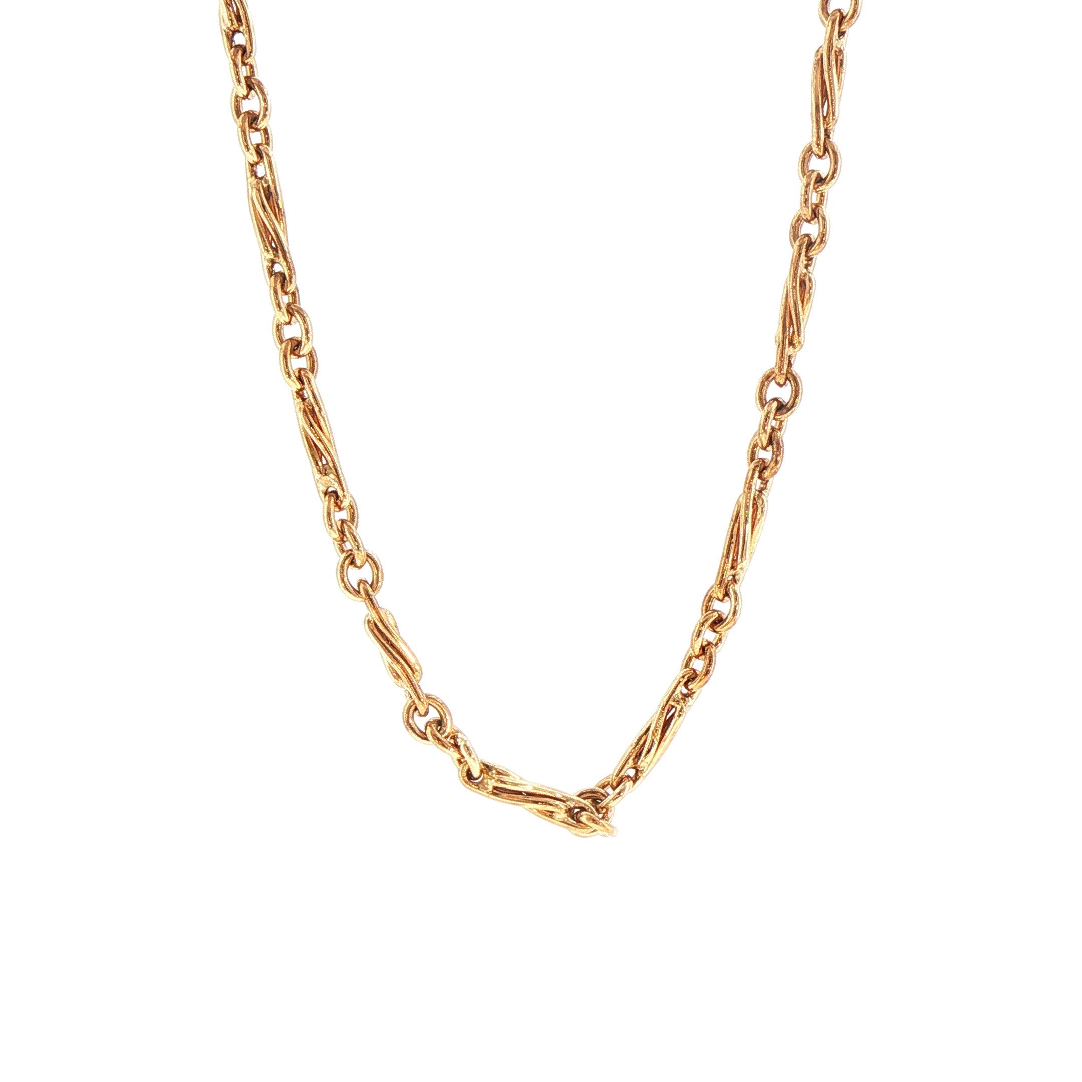 Ladies Solid Fancy Link Chain 22 Inches Weighing 31.4g in 9ct Yellow Gold