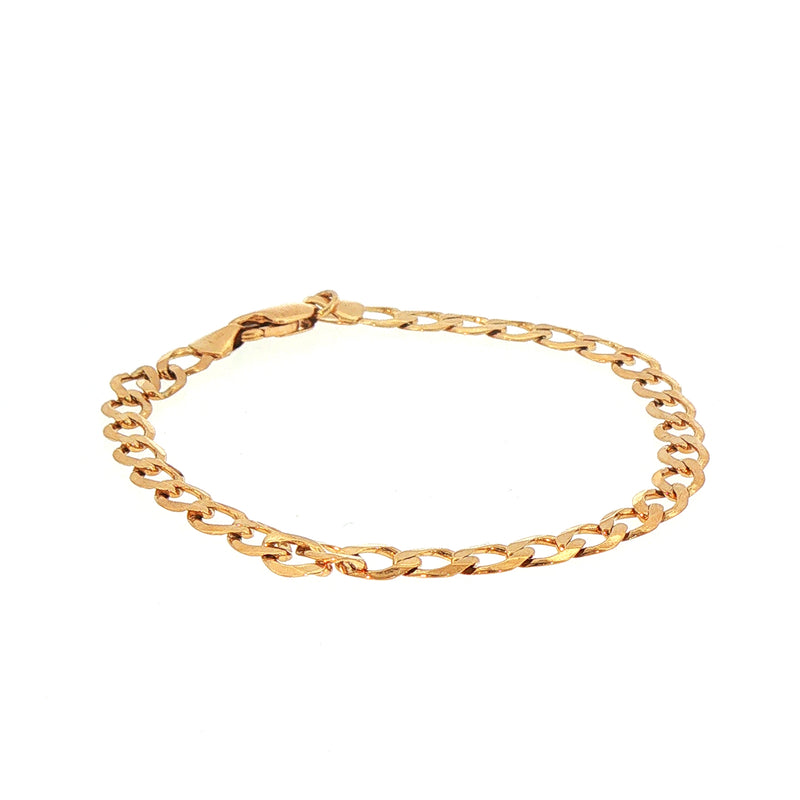 Gents Flat Curb Bracelet Weighing 4.7g in 9ct Yellow Gold