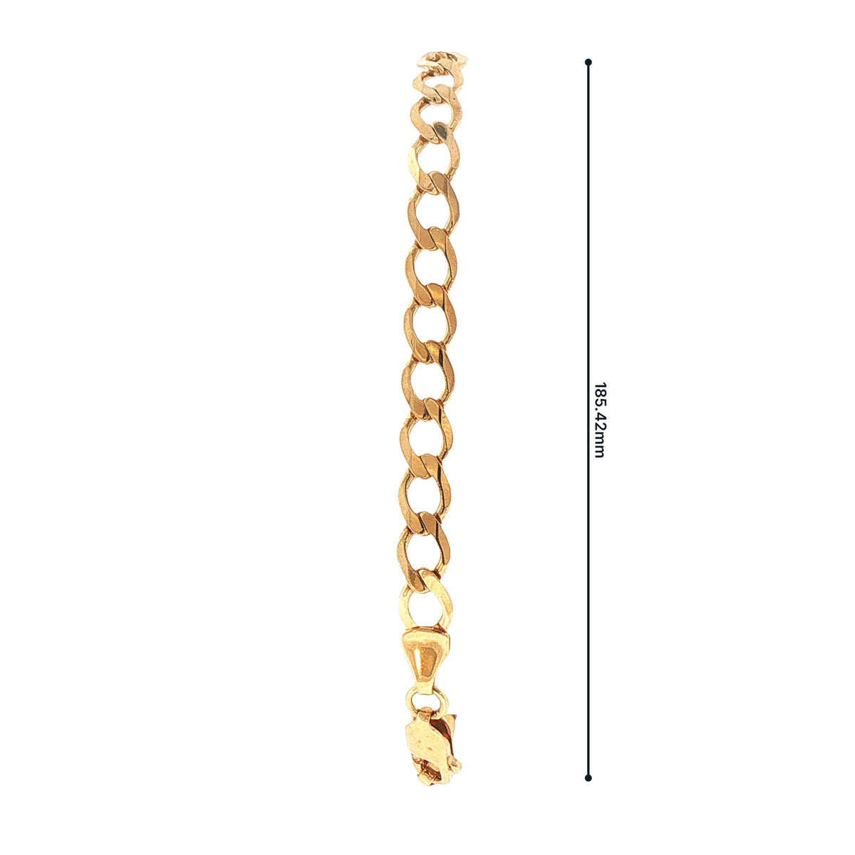 Gents Flat Curb Bracelet Weighing 4.7g in 9ct Yellow Gold