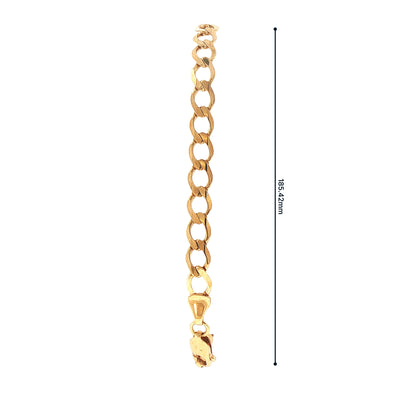 Gents Flat Curb Bracelet Weighing 4.7g in 9ct Yellow Gold