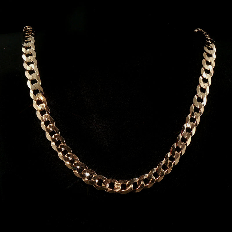 Vintage Gents Flat Curb Chain Weighing 32.6g in 9ct Yellow Gold