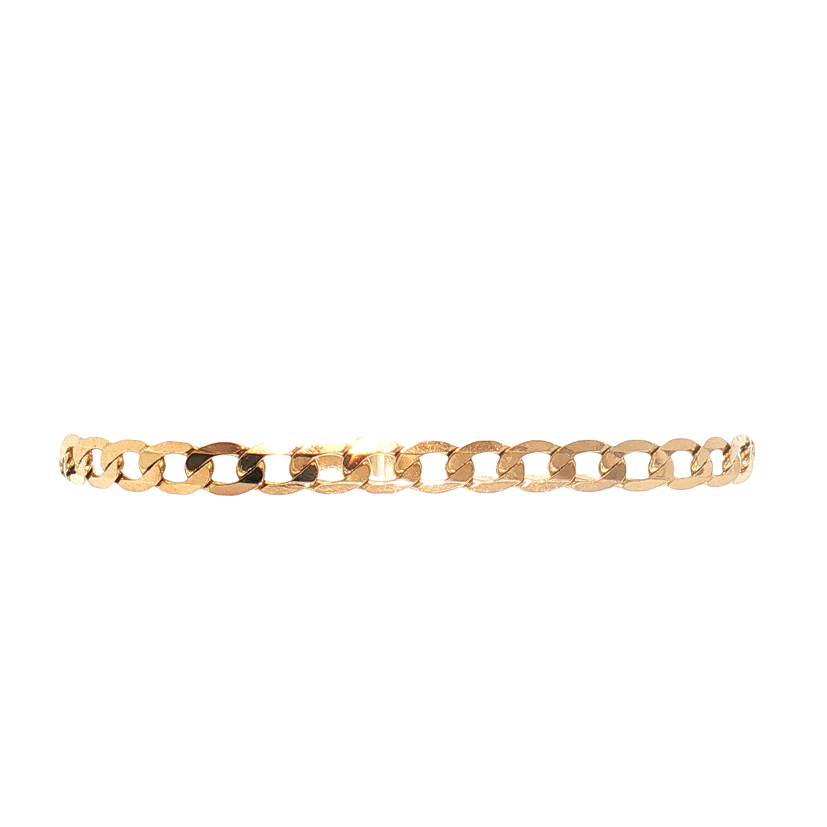 Gents Flat Curb Bracelet Weighing 6.2g in 9ct Yellow Gold