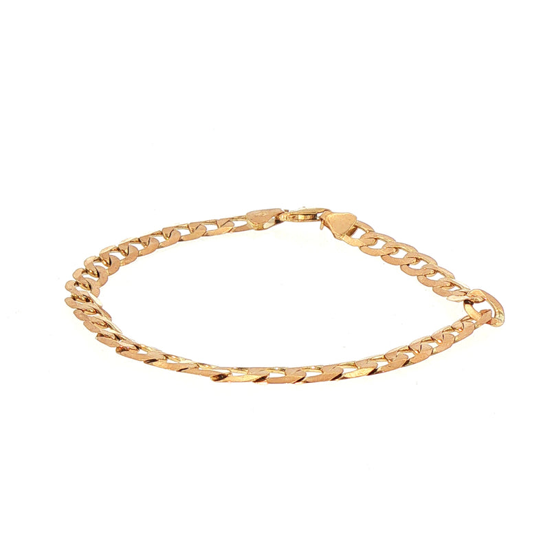 Gents Flat Curb Bracelet Weighing 6.2g in 9ct Yellow Gold