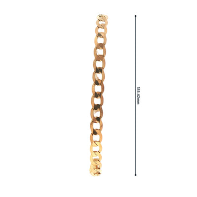 Gents Flat Curb Bracelet Weighing 6.2g in 9ct Yellow Gold
