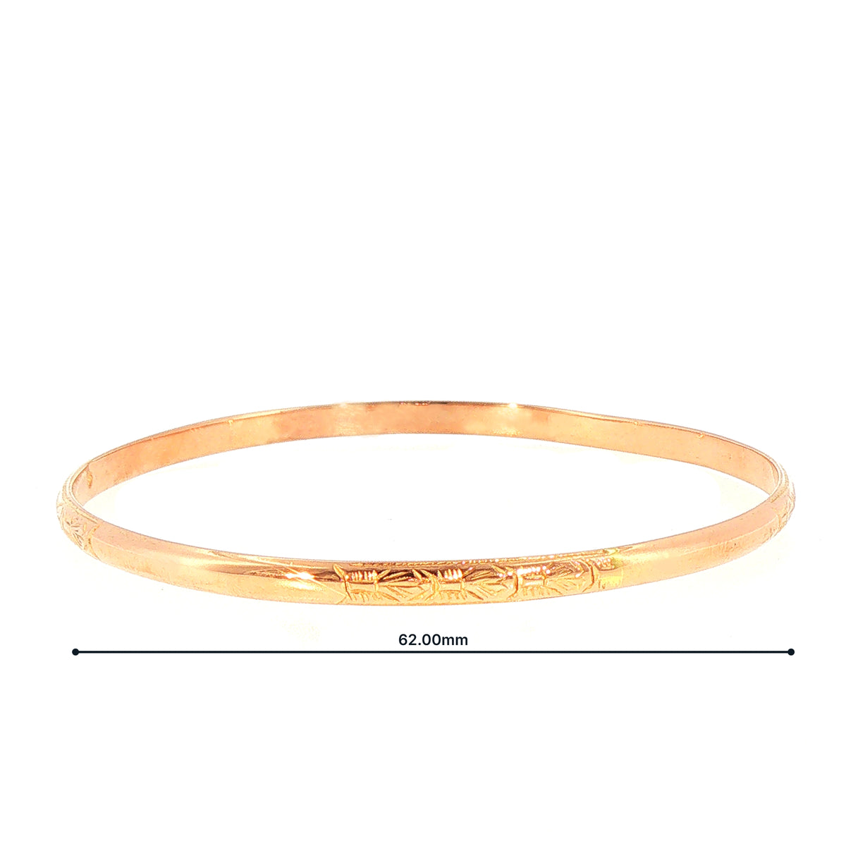 12 Grams Antique Intermittent Design Bangle in 18ct Rose Gold