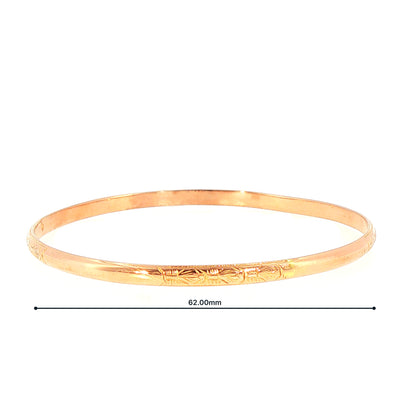 12 Grams Antique Intermittent Design Bangle in 18ct Rose Gold