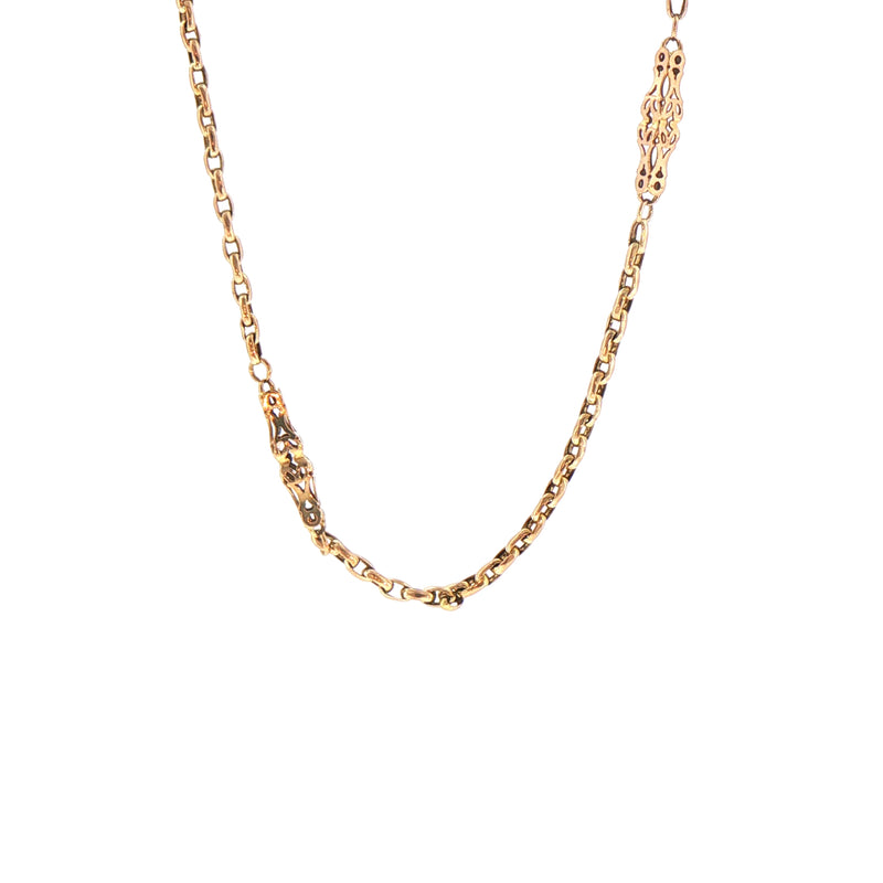 Ladies 26'' Paper Link Fancy Chain Weighing 10.7grams in 9ct Yellow Gold