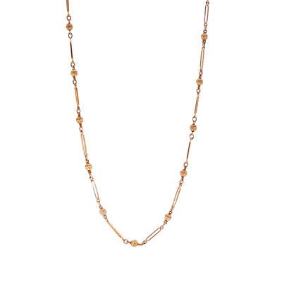 Vintage Bar and Bead Chain in 9ct Rose Gold