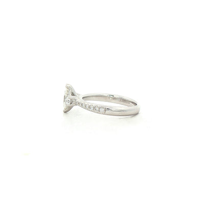 C0.40ct S0.35ct G vs1 Marquise Natural Diamond Solitaire with Brill Sides & Sh Set In18ct White Gold