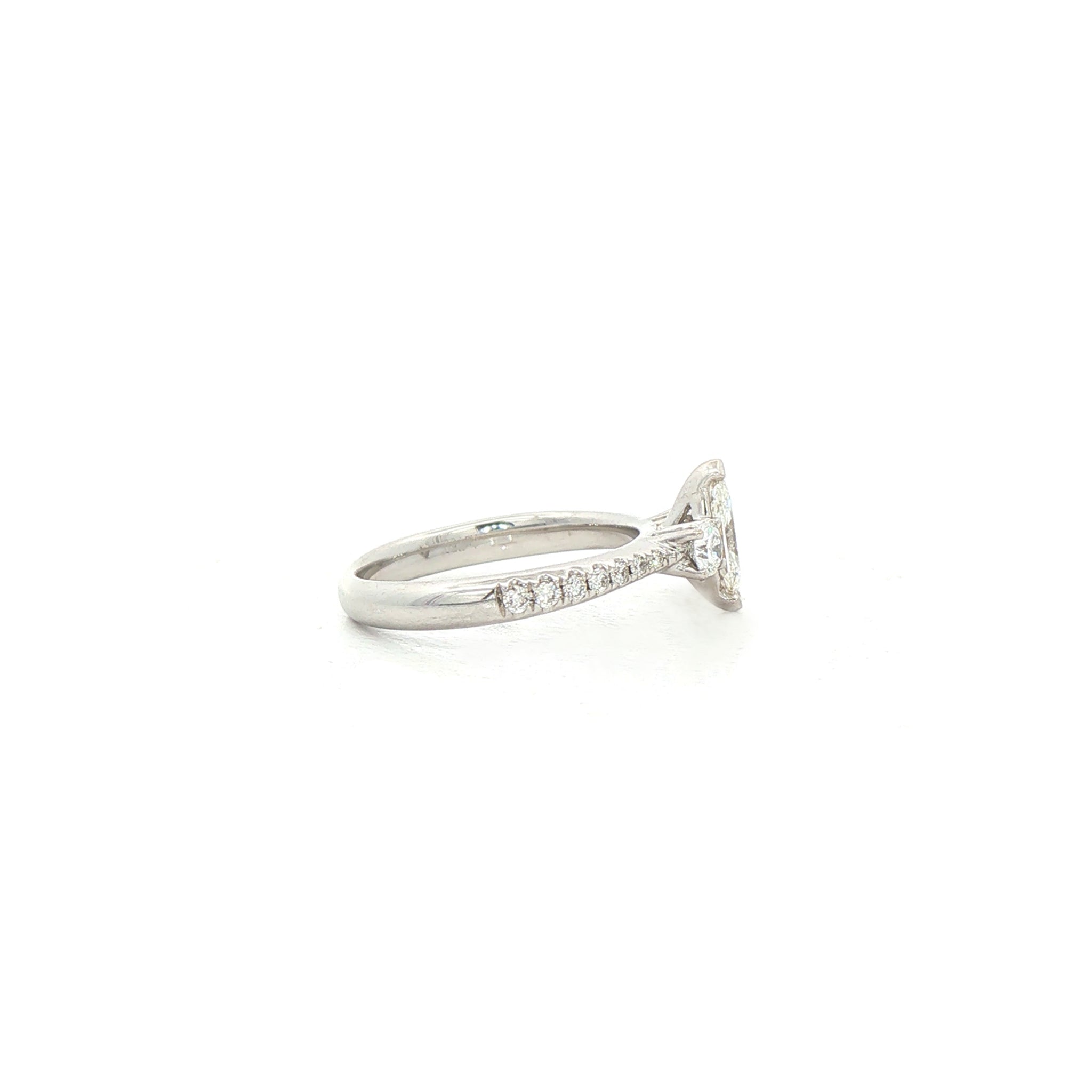 C0.40ct S0.35ct G vs1 Marquise Natural Diamond Solitaire with Brill Sides & Sh Set In18ct White Gold