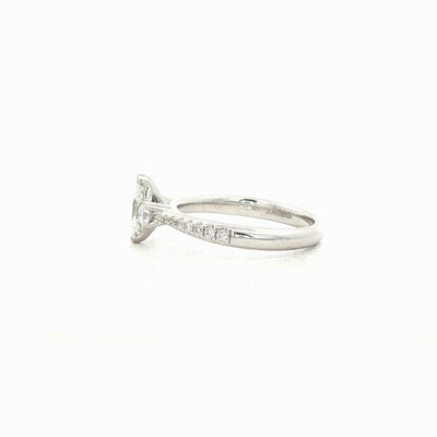 C0.42ct S0.35ct G vs1 Marquise Natural Diamond Solitaire with Brill Sides & Sh Set In18ct White Gold