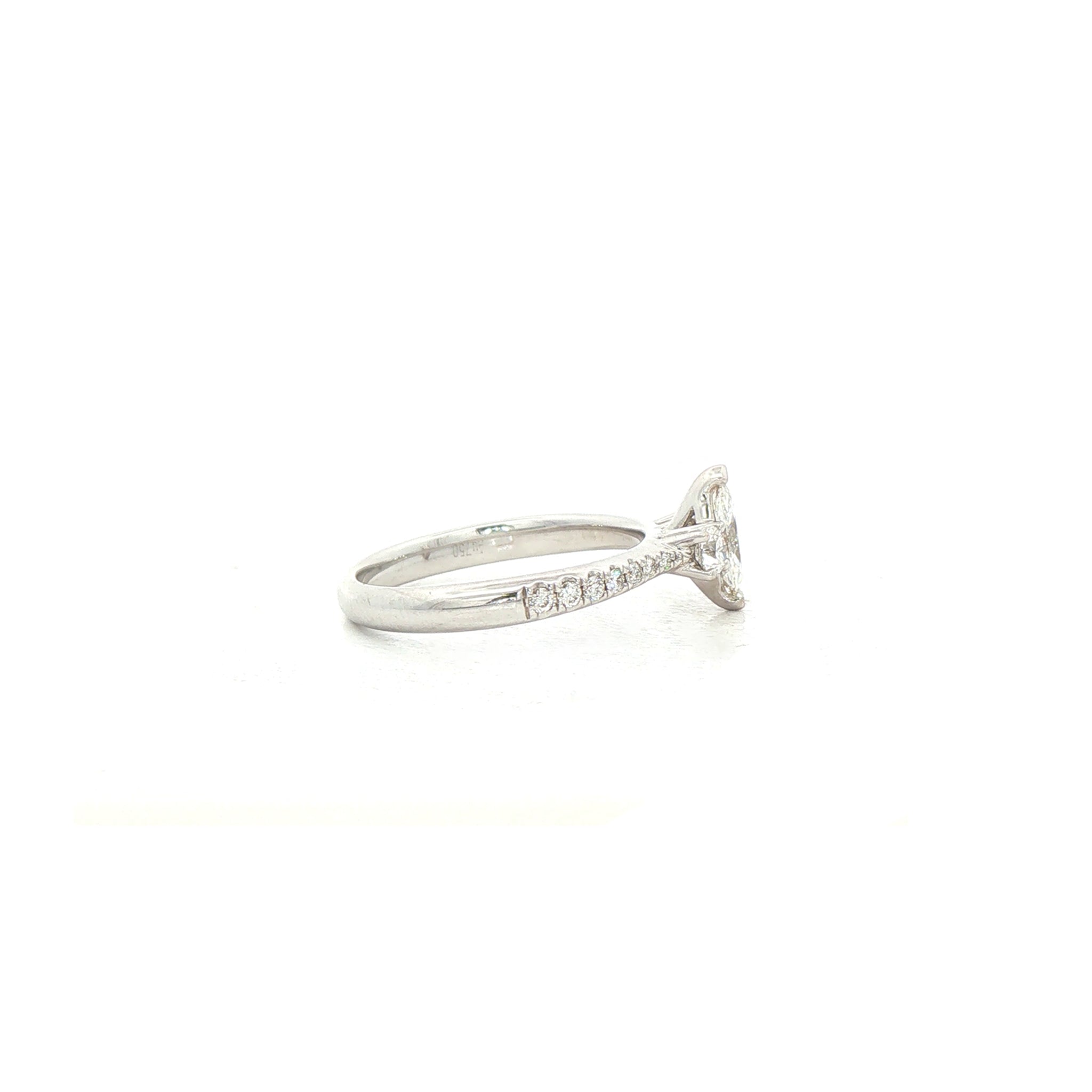 C0.42ct S0.35ct G vs1 Marquise Natural Diamond Solitaire with Brill Sides & Sh Set In18ct White Gold