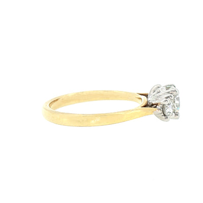 C0.70ct S0.36ct E VS2 Certified Natural Diamond Three Stone Engagement Ring