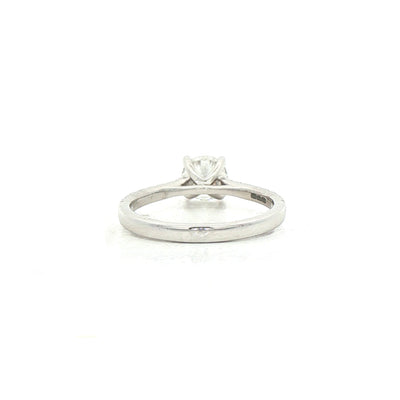 1.10ct Fvs2 Natural Diamond Solitaire Engagement Ring With Shoulder Diamonds Set In Platinum