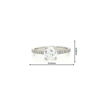 1.10ct Fvs2 Natural Diamond Solitaire Engagement Ring With Shoulder Diamonds Set In Platinum