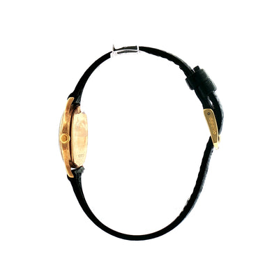 Vintage Ladies Rotary Round Champ Dial Watch on Strap in 9ct Yellow Gold