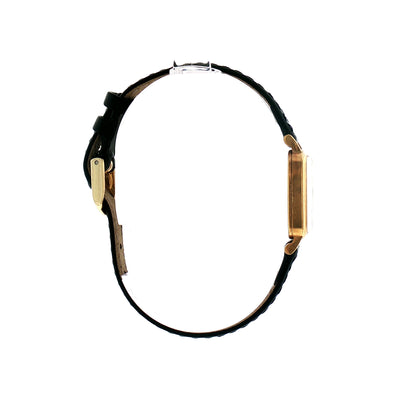 Vintage Ladies Glycine Champagne Dial Watch on Strap in 9ct Yellow Gold