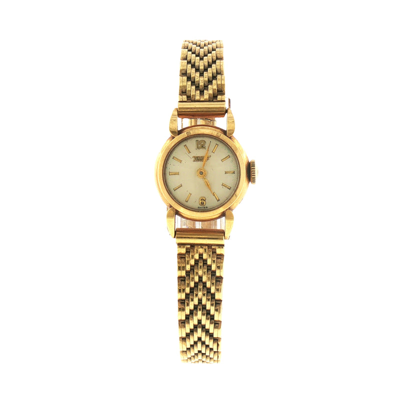 Vintage Ladies Tissot Manual Watch on Bracelet in 14ct Yellow Gold