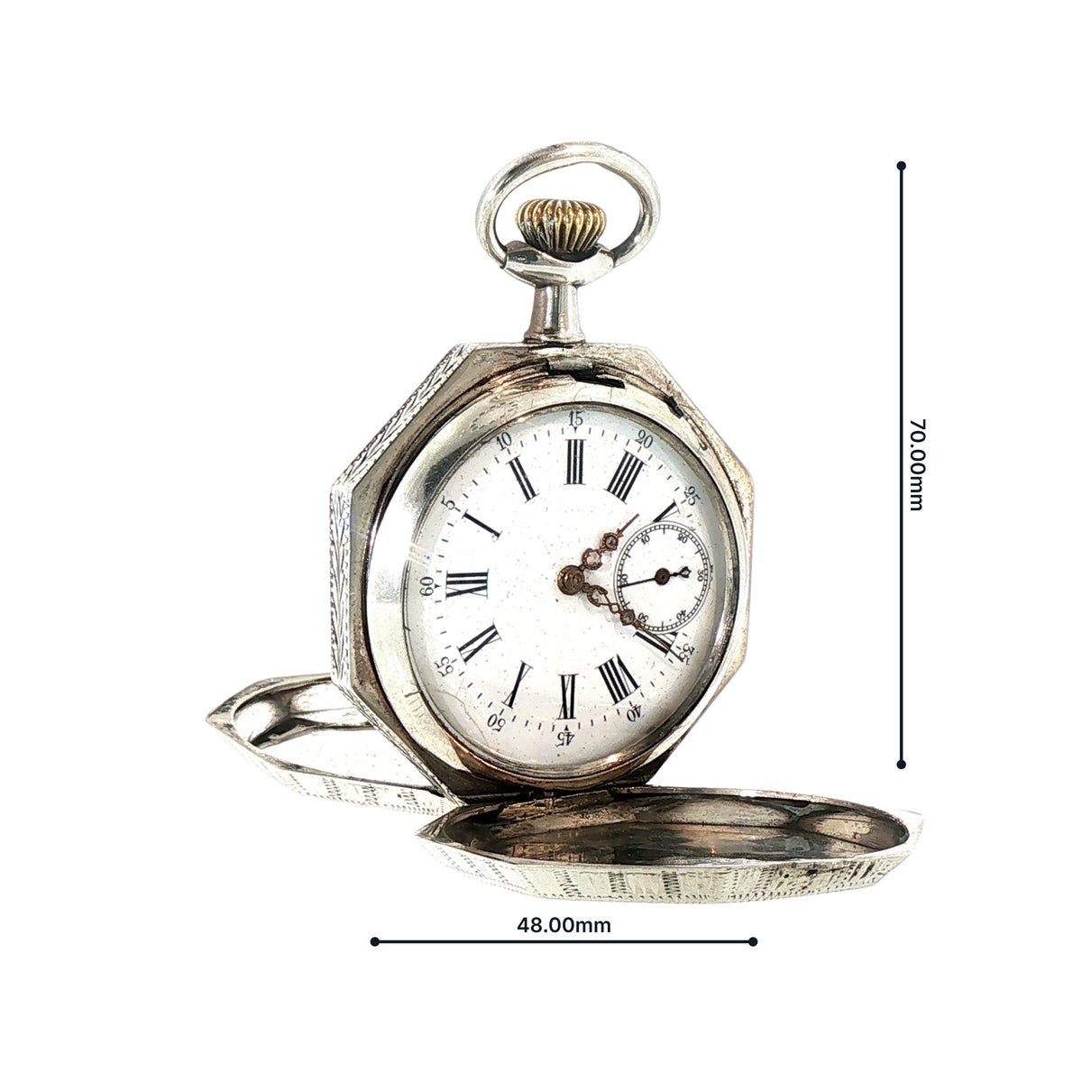 Vintage Swiss Made Full Hunter Pocket Watch in Silver