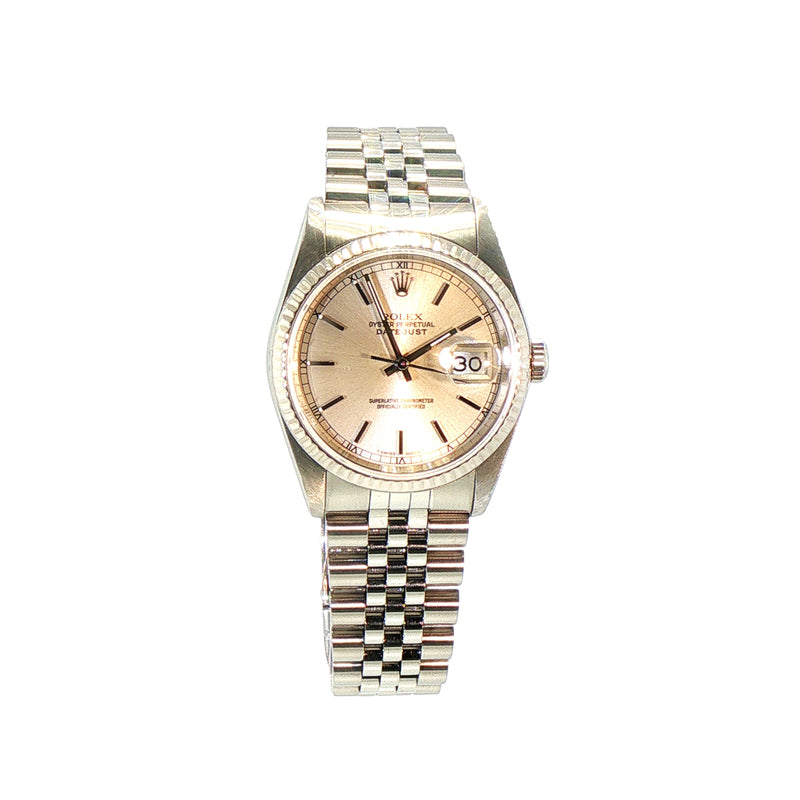 1989 Gents Rolex Datejust Watch with Silver Dial in 18ct White Gold