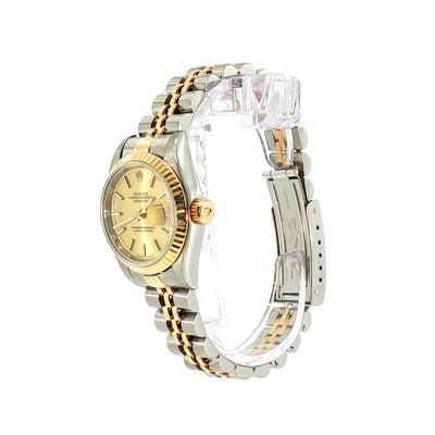 Rolex Ladies Two-Tone Yellow Gold and Steel Fluted Bezel Watch