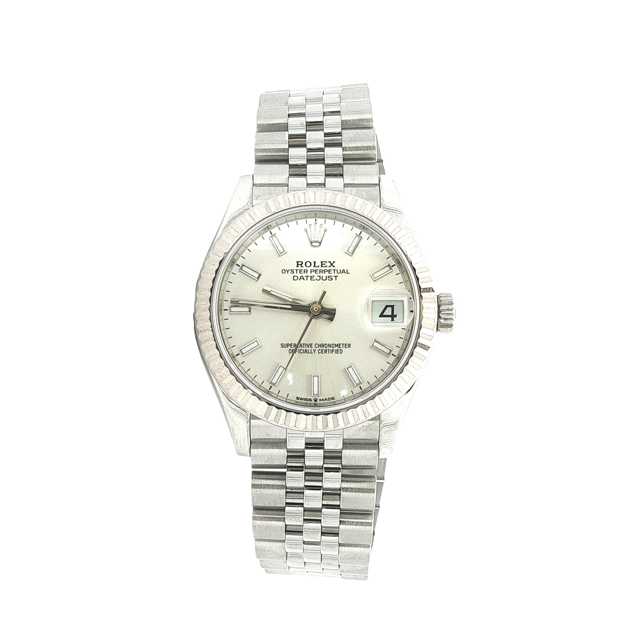 Ladies Vintage Rolex Stainless Steel Datejust with Fluted Bezel