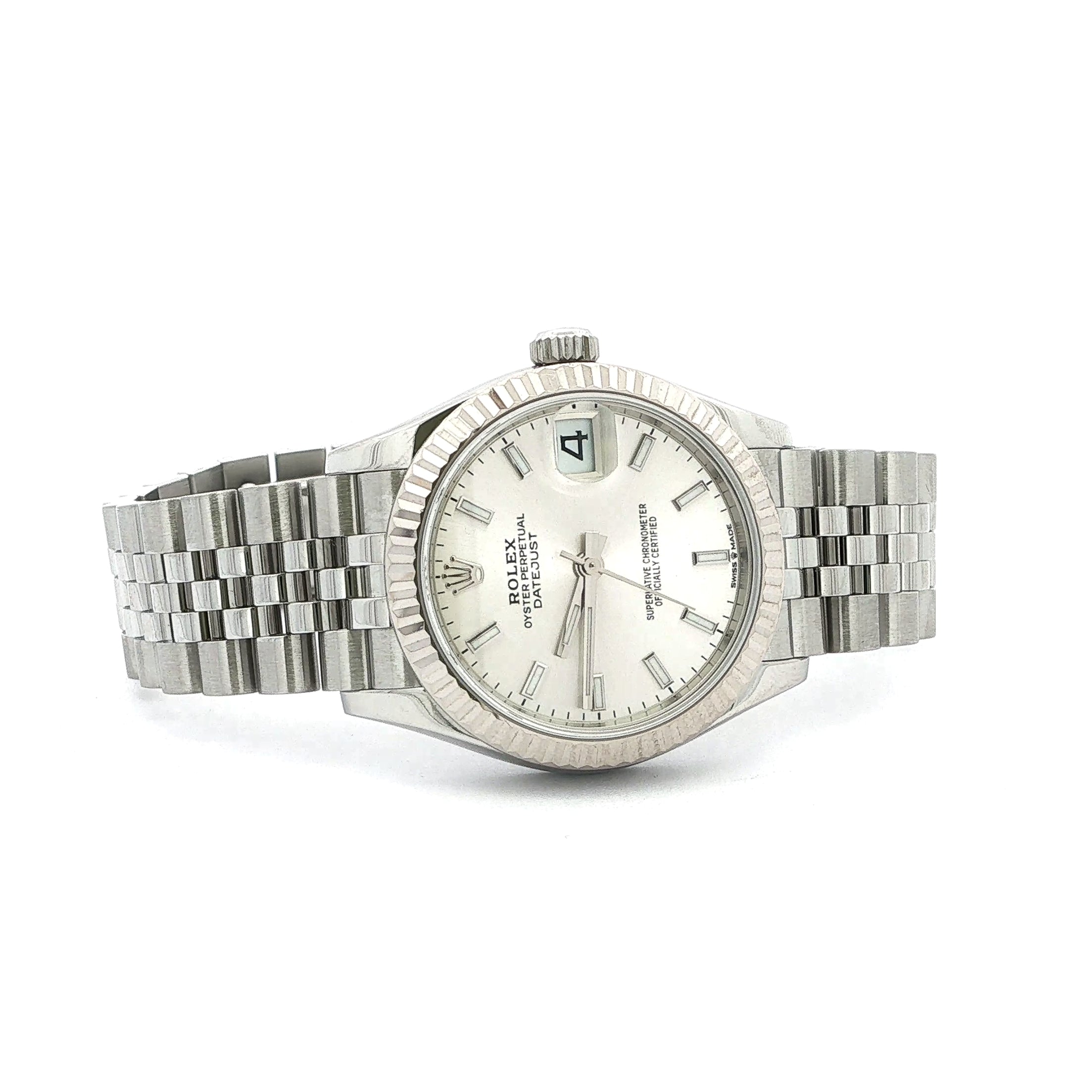 Ladies Vintage Rolex Stainless Steel Datejust with Fluted Bezel