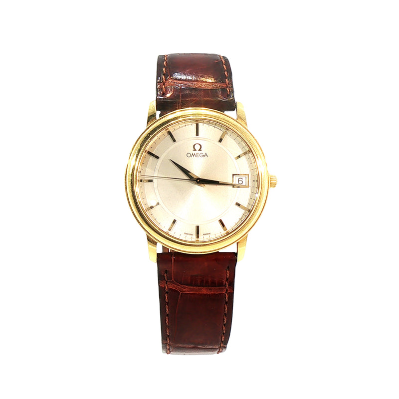 Gents Omega De Ville Prestige Watch in 18ct Yellow Gold