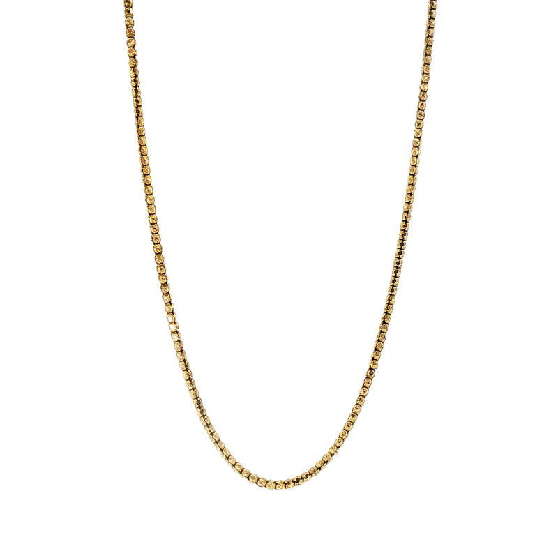Vintage Textured Bead Muff Chain in 9ct Yellow Gold