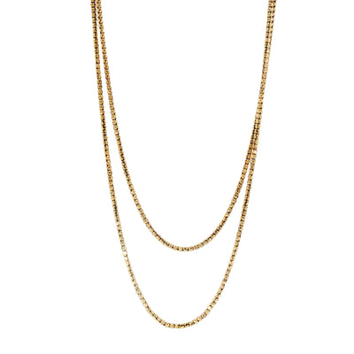 Vintage Textured Bead Muff Chain in 9ct Yellow Gold