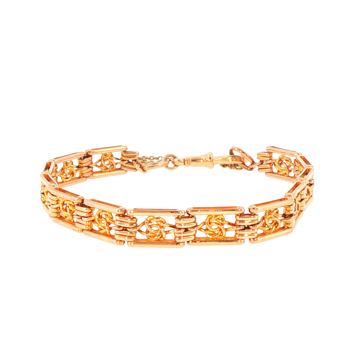 21.7g Fancy Gate Bracelet & Heart Padlock in 15ct Yellow Gold