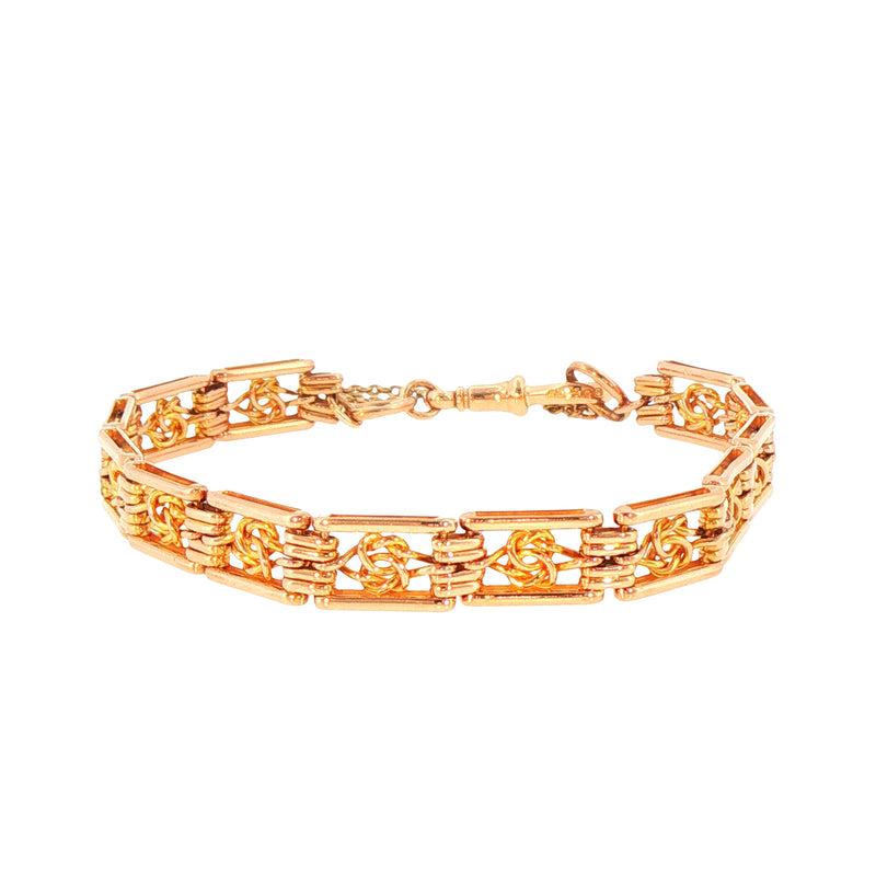 21.7g Fancy Gate Bracelet & Heart Padlock in 15ct Yellow Gold