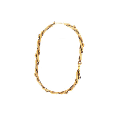 Sapphire & Pearl Curb Spring Link Bracelet Weighing 11g in 18ct Yellow Gold