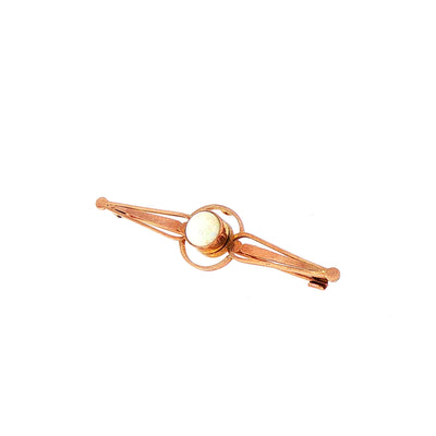 Vintage Opal Bar Brooch in 9ct Rose Gold