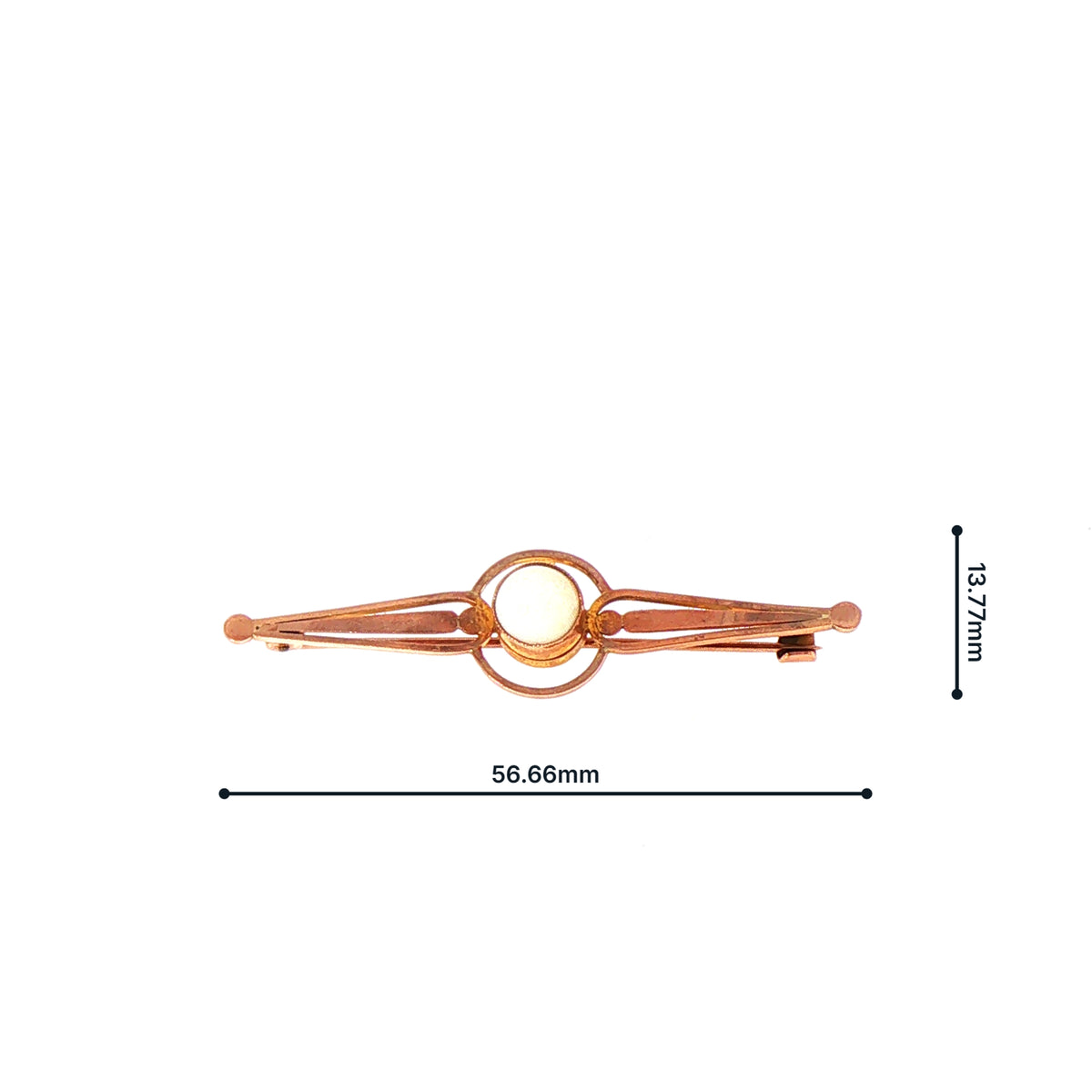 Vintage Opal Bar Brooch in 9ct Rose Gold