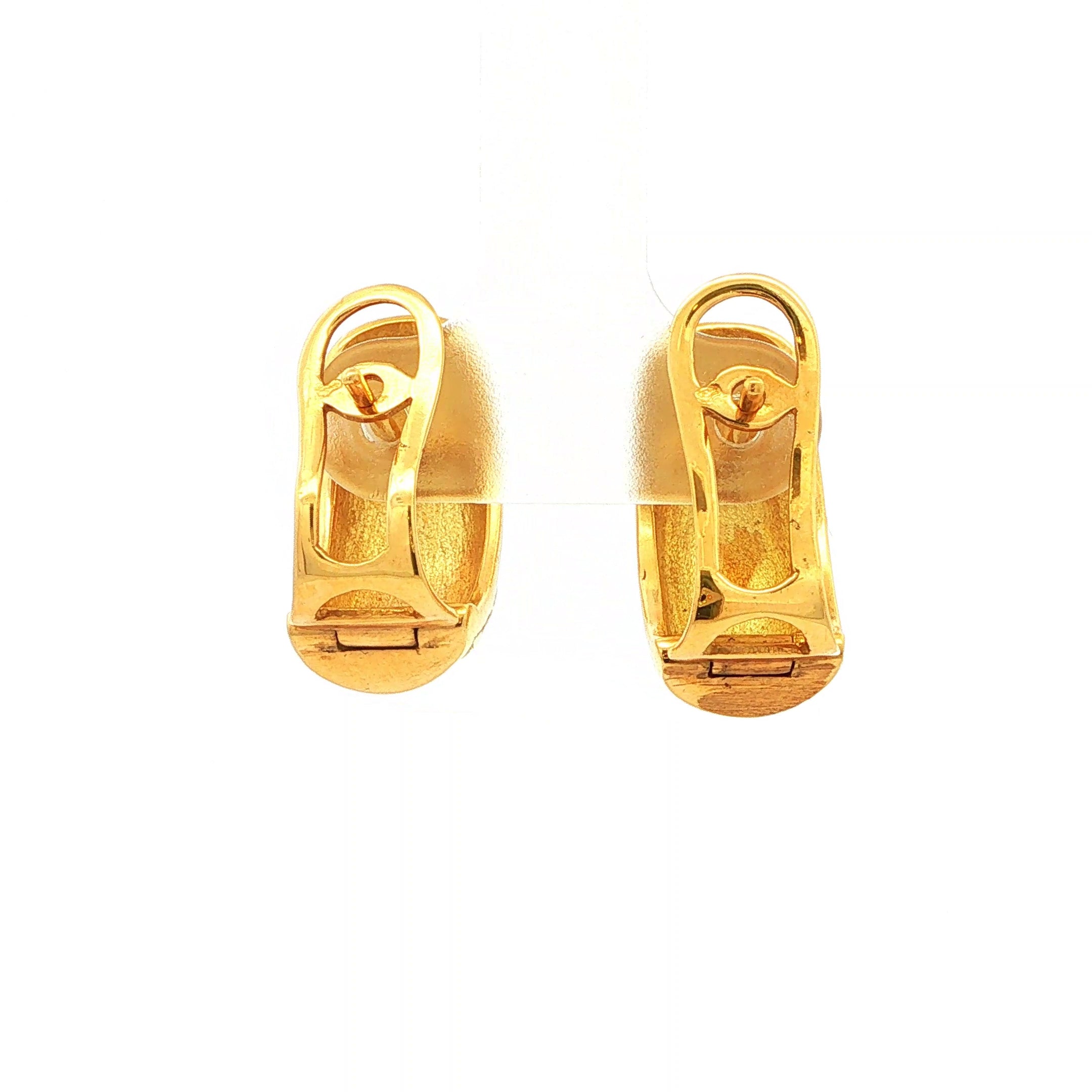 18ct Yellow Gold Vintage Fancy Hoop Earrings