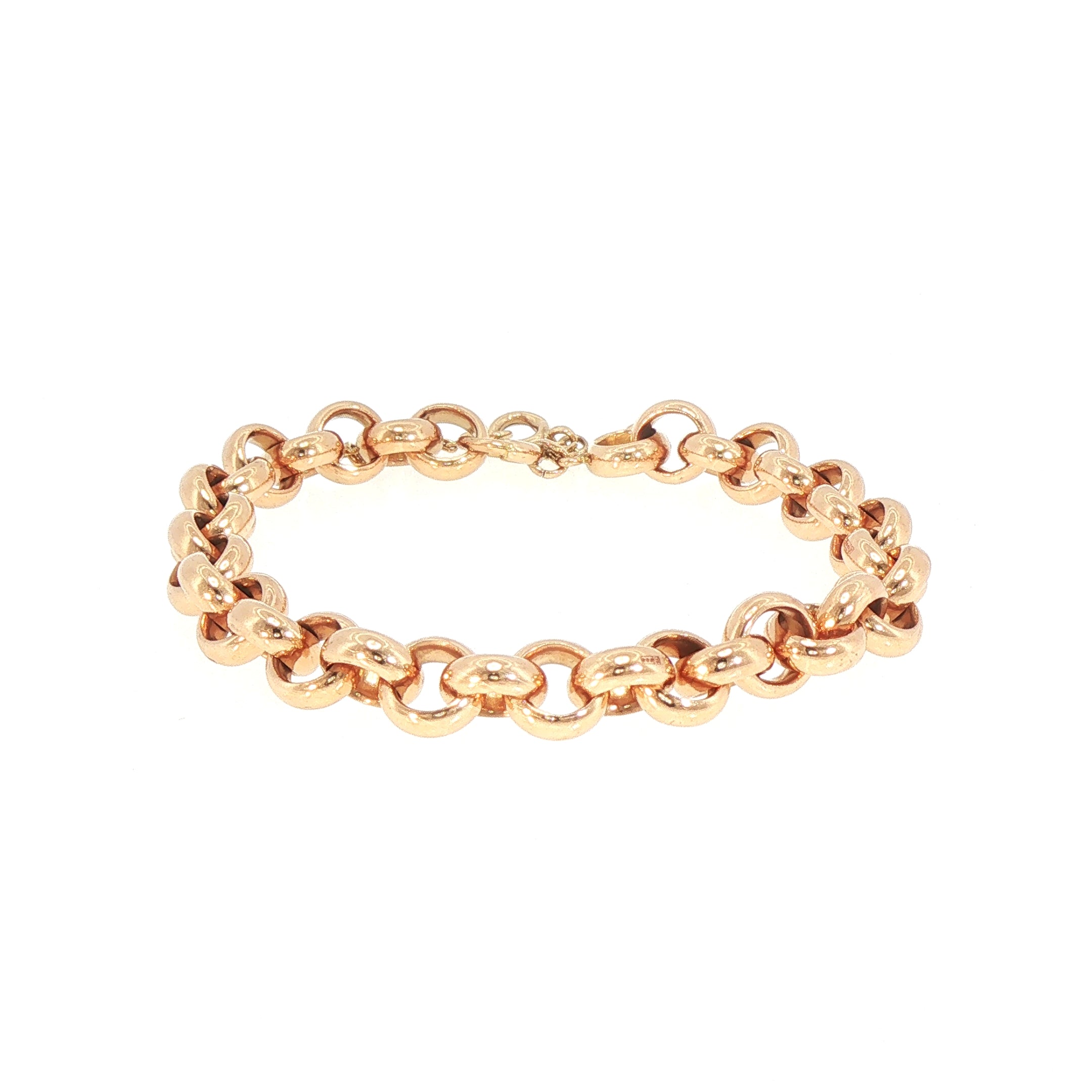 18ct Rose Gold Belcher Link Chain Bracelet
