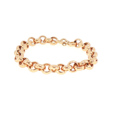 18ct Rose Gold Belcher Link Chain Bracelet