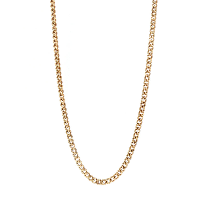 Vintage Cuban Link Chain Necklace in 9ct Yellow Gold