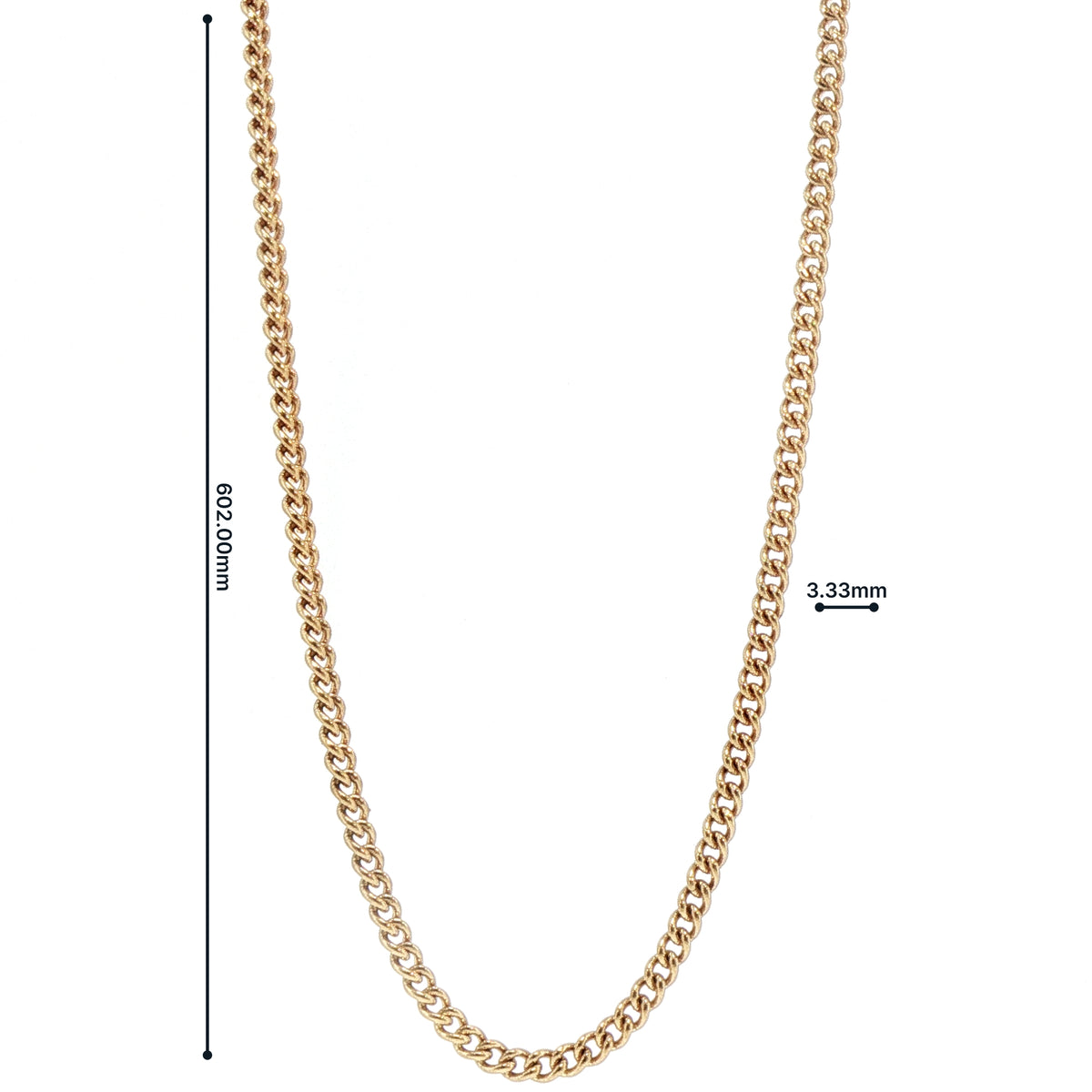 Vintage Cuban Link Chain Necklace in 9ct Yellow Gold